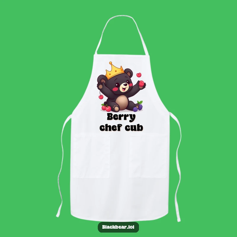 Funny Bear Cub Apron: Cheerful Kitchen Wear for Juggling Fun!