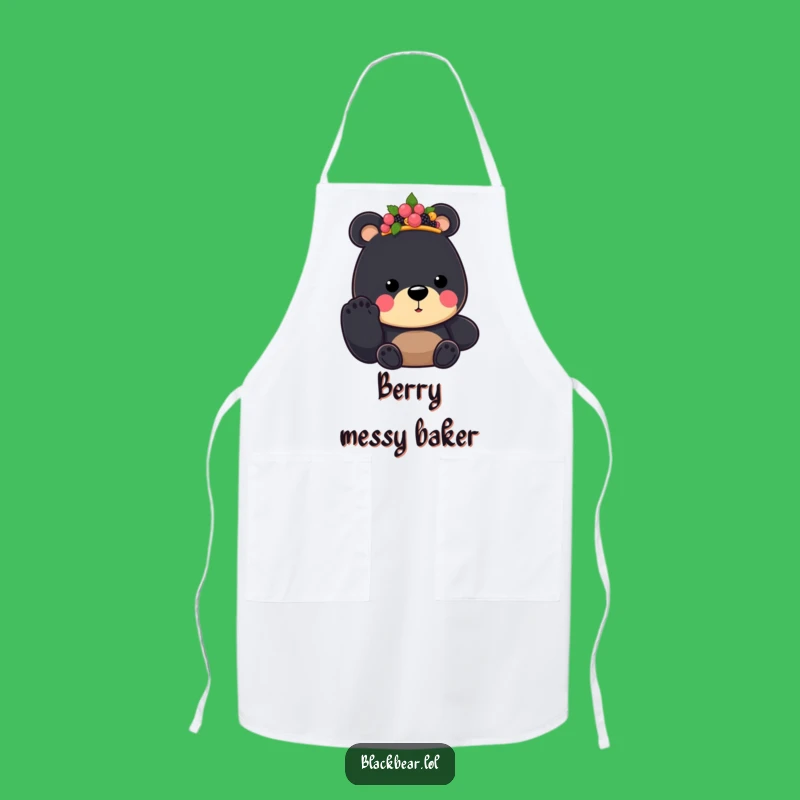 Funny Bear King Apron: Berry Crown Cooking, Humorous Chef Gift