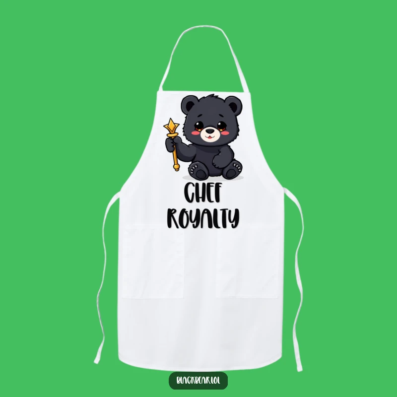 Funny Bear Cub Scepter Apron: Cook with Royal Authority Gift