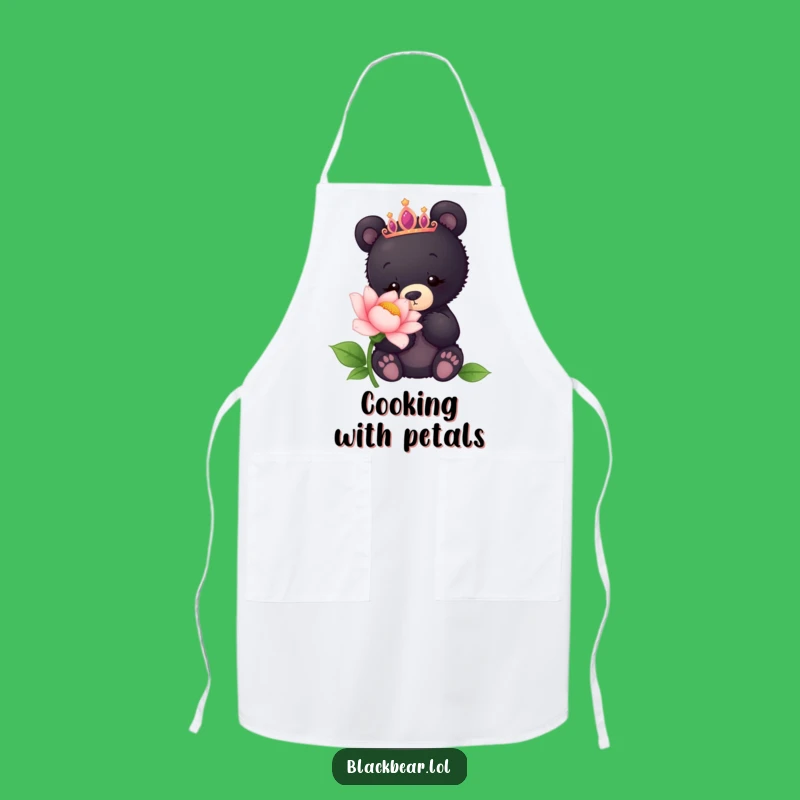 Funny Bear Cub Tiara Flower Apron - Curious Gardener Kitchen Gift
