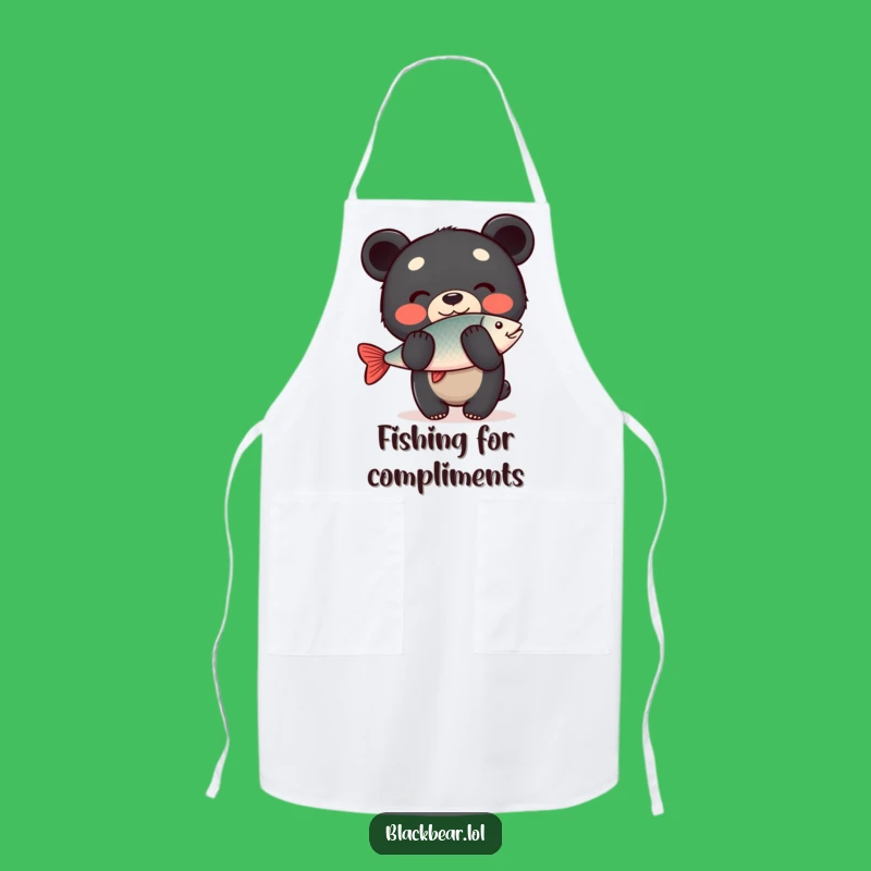 Funny Apron: Bear Cub Balancing Fish, A Hilarious Present for Anglers!