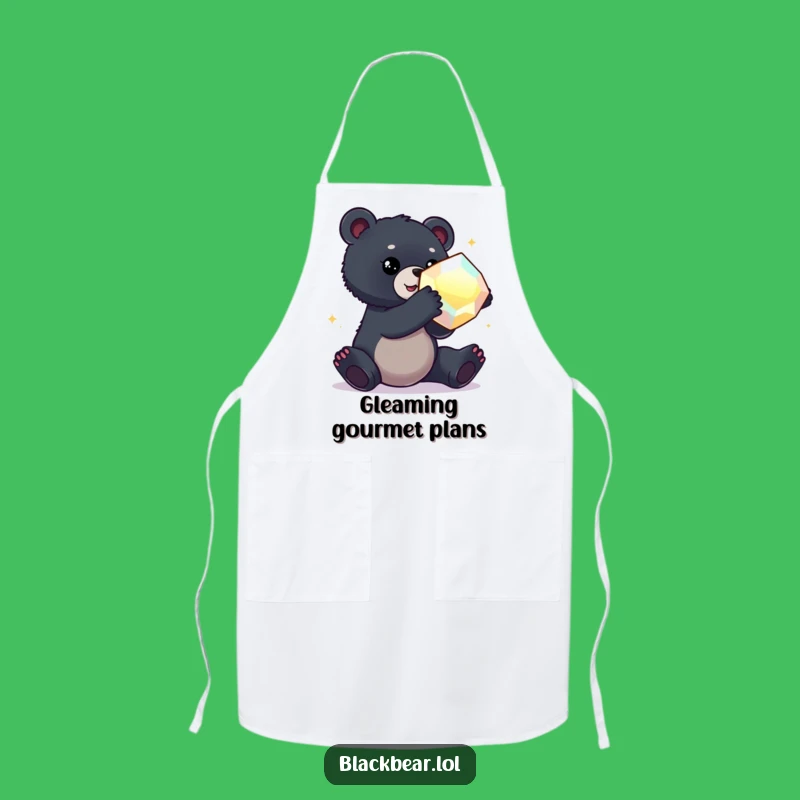 Funny Bear Cub Gem Apron: Cook Up Some Dazzling Dishes!