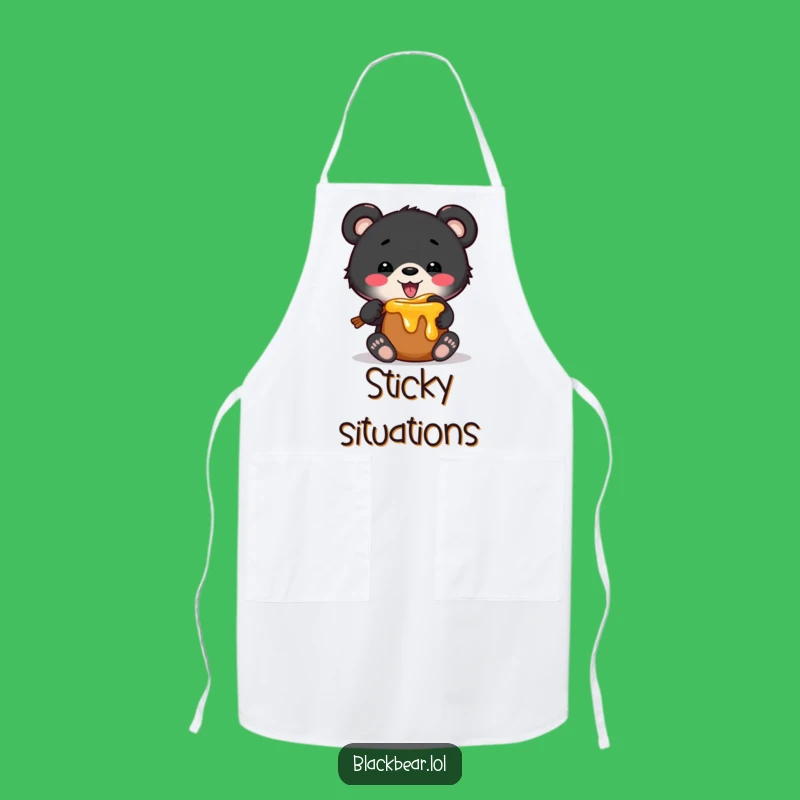 Funny Bear Cub Honey Pot Apron - Kitchen Humor, Great Funny Gift for Bakers!
