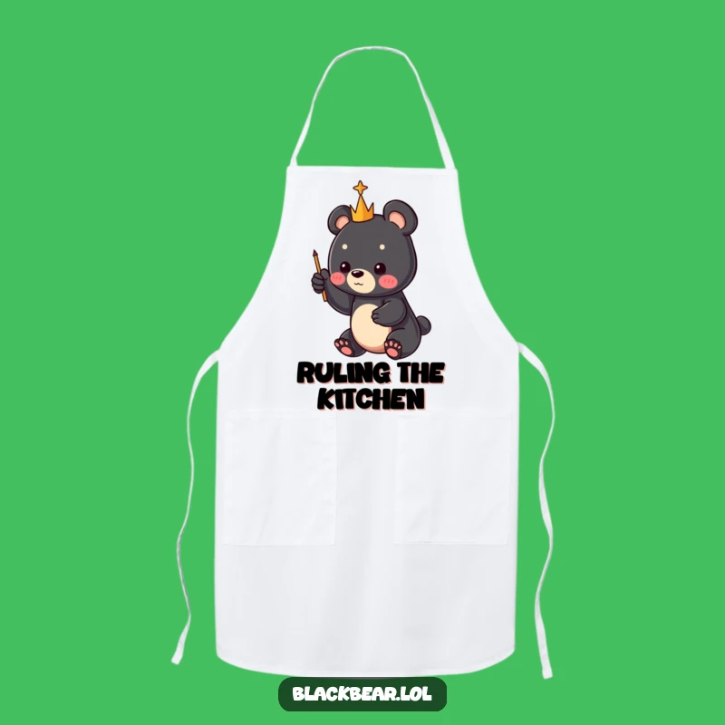 Funny Bear Cub Scepter Apron: Cook Up Fun in the Kitchen with This Design