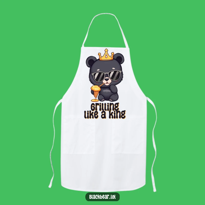 Funny Bear King Apron: Rule the Kitchen with Sweet Style