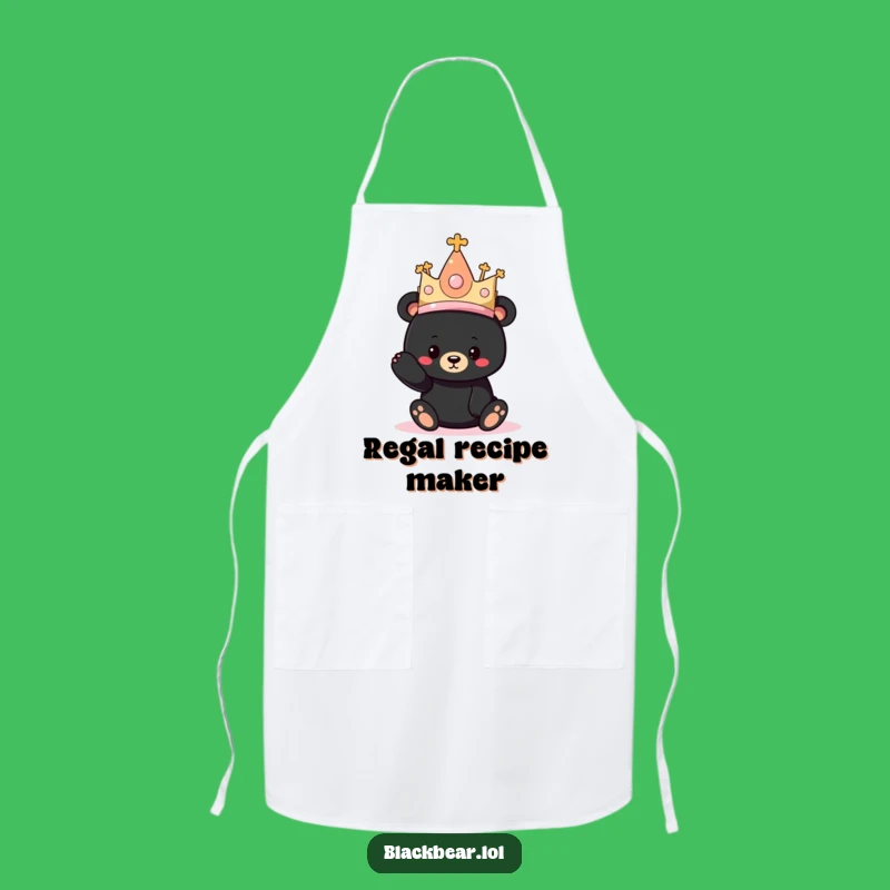Funny Bear Princess Hat Apron: Cook Like Royalty in the Kitchen!