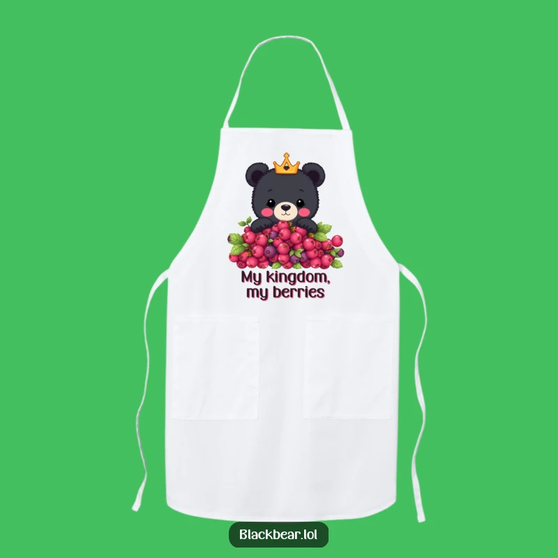 Funny Royal Bear Apron - Cute Crowned Bear Kitchen Wear, Perfect Funny Gift