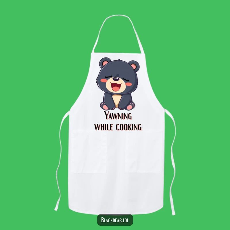 Funny Sleepy Bear Cub Apron: Cook Up Comfort and Smiles
