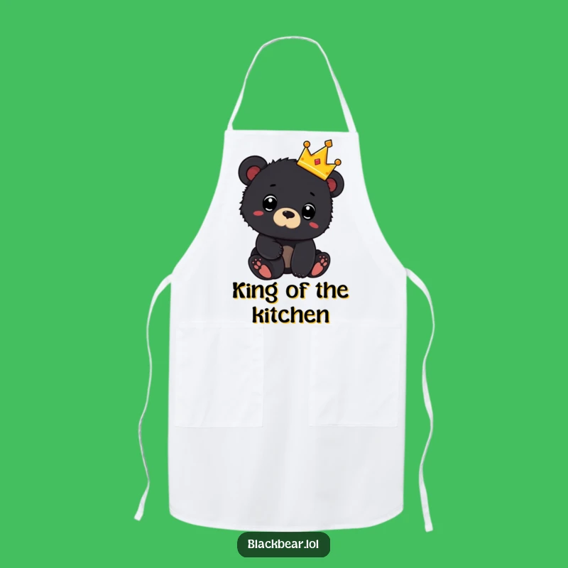Funny Royal Bear Apron: Cook with Charm and Hilarious Style