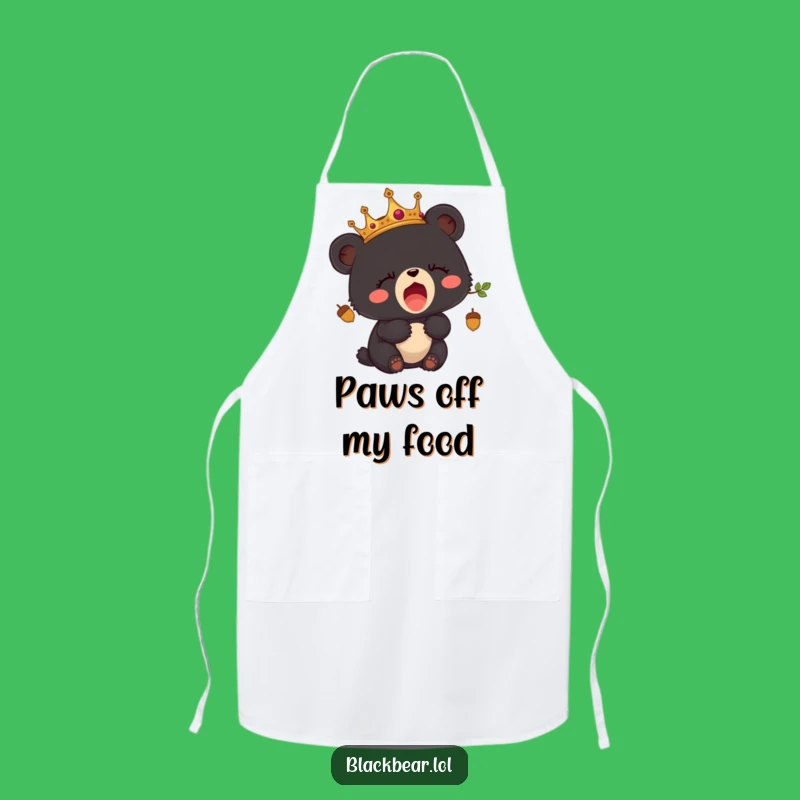 Funny Sleepy Bear Cub Crown Apron - Royal Kitchen Nap Gear