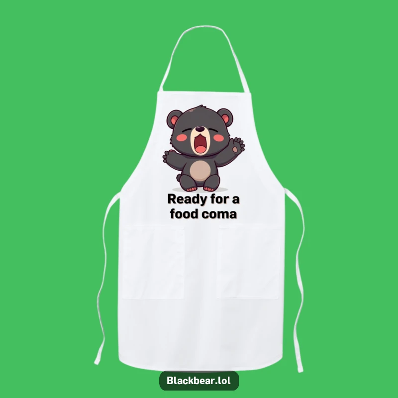 Funny Yawning Bear Apron - Sleepy Cub Kitchen Gift for Food Lovers