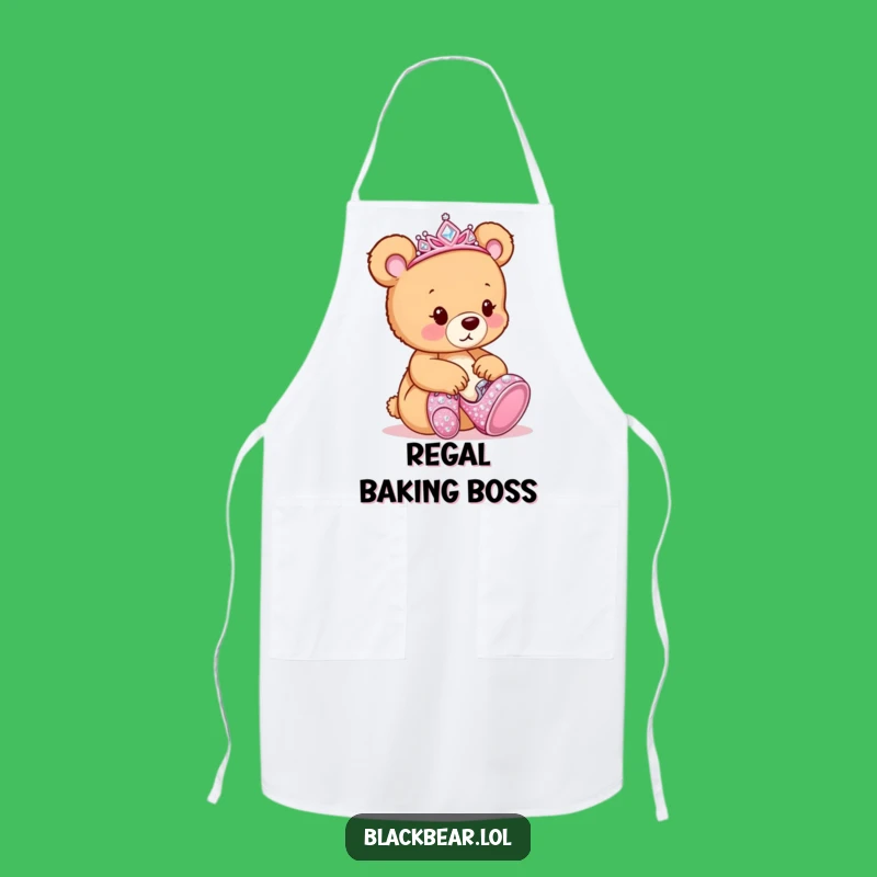 Funny Bear Tiara Shoes Apron: Fashion Cub Kitchenwear, Practical Funny Gift