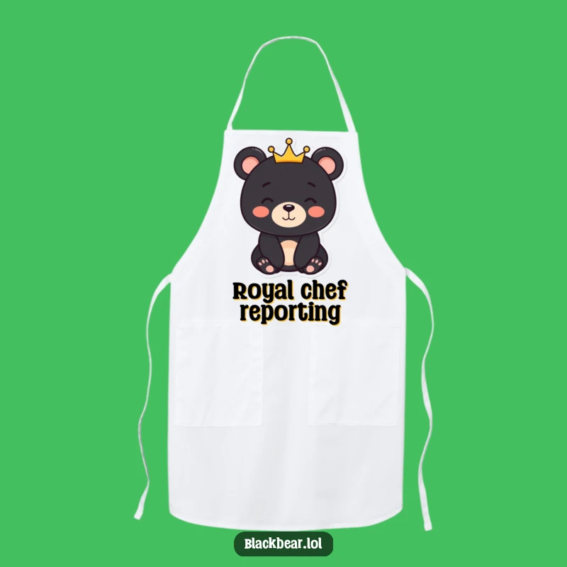 Funny Bear King Apron - Chef's Gentle Royal Kitchenware