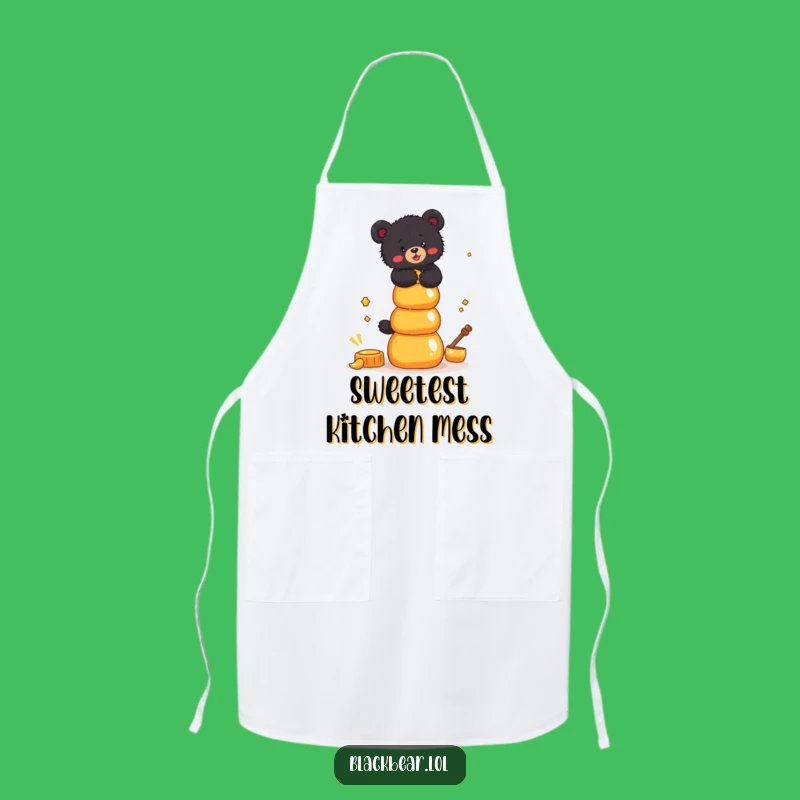 Funny Bear Cub Honey Apron: Kitchen Balancing Act, Hilarious Sweet Chef Gift