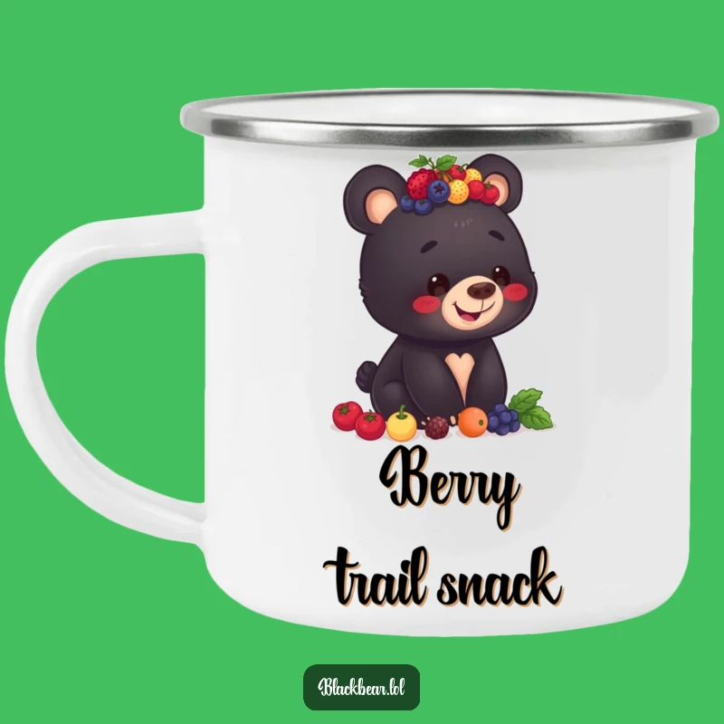 Funny Berry Bear Cub Camping Mug - Balancing Berries Cup, Outdoor Gift