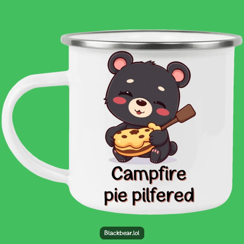 Funny Bear Cub Pie Thief Camping Mug: Outdoor Mischief, Hilarious Pie Gift