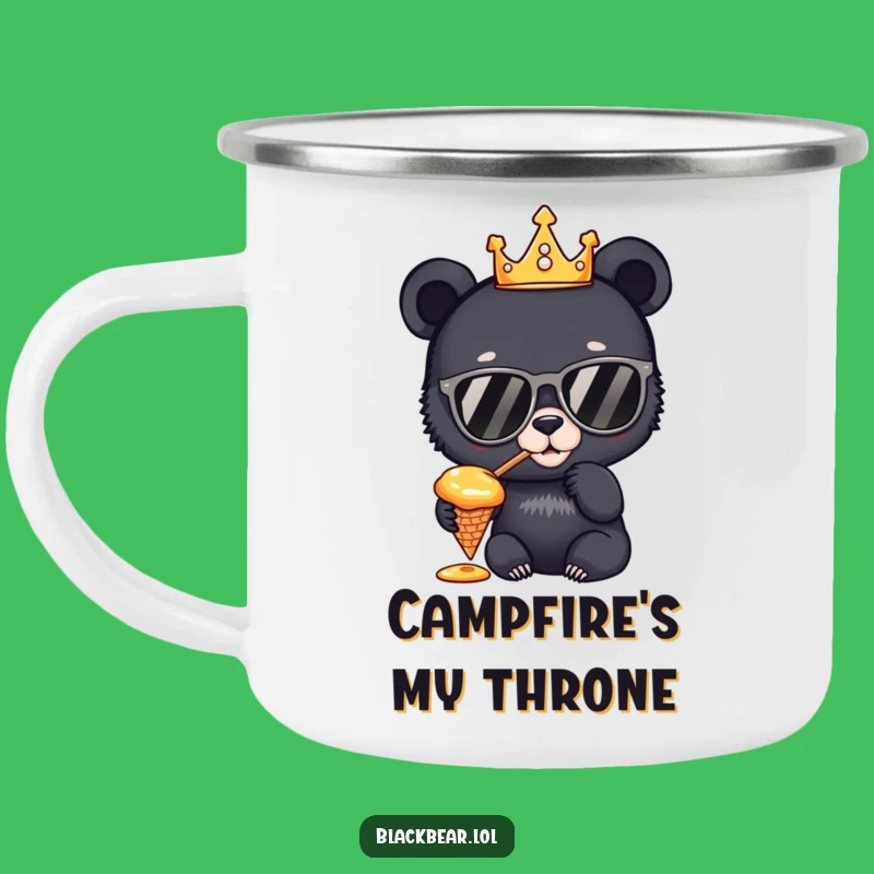 Funny Bear King Camping Mug: Enjoy Adventures with Regal Sweetness