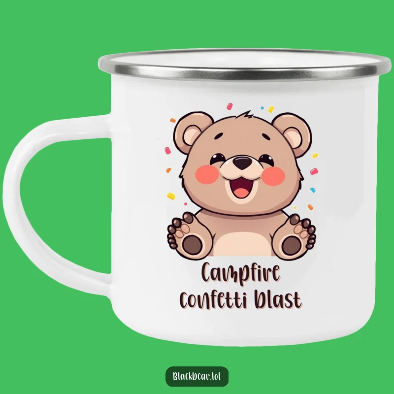 Funny Bear Confetti Camping Mug - Festive Adventure Sips