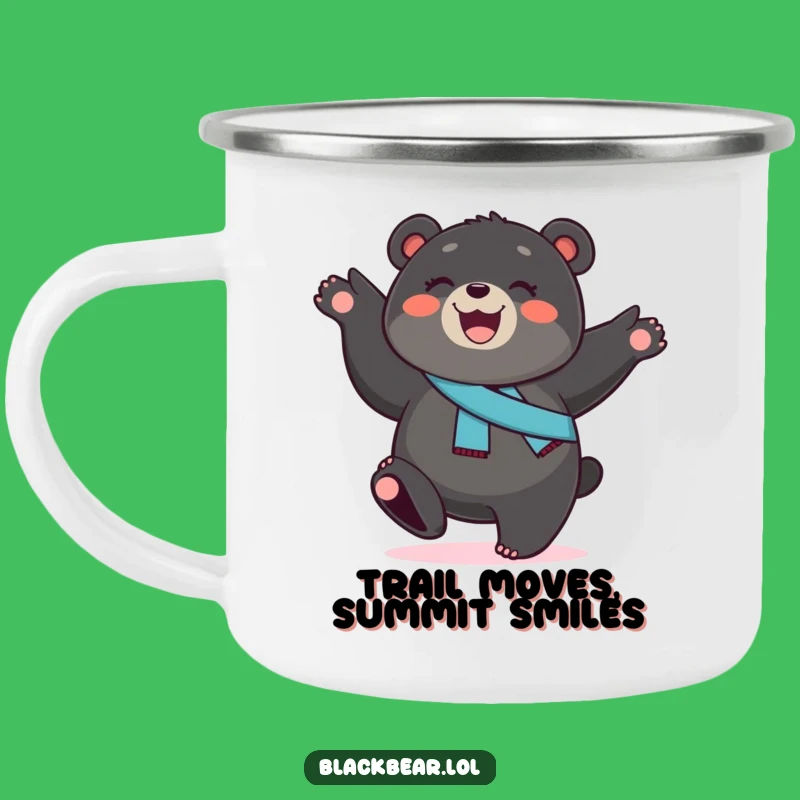 Funny Bear Cub Cartwheel Camping Mug: Adventure with Energetic Fun