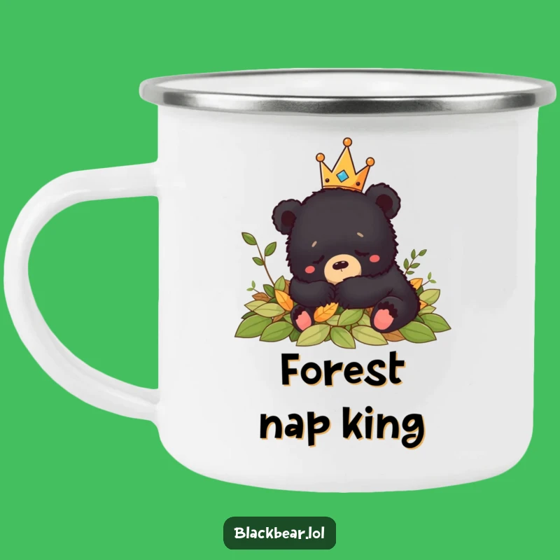 Funny Bear Cub Crown Nap Camping Mug - Peaceful Campfire Companion