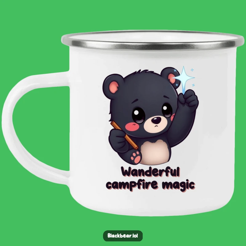 Funny Bear Cub Magic Wand Camping Mug - Enchanted Adventure Sips