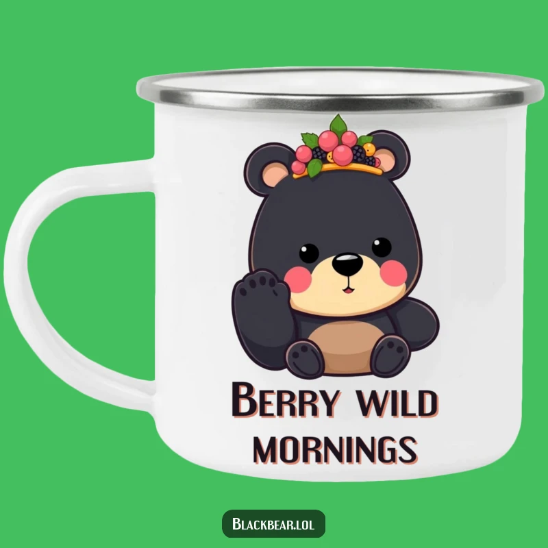 Funny Bear King Camping Mug: Berry Crown Paw, Outdoor Humorous Gift