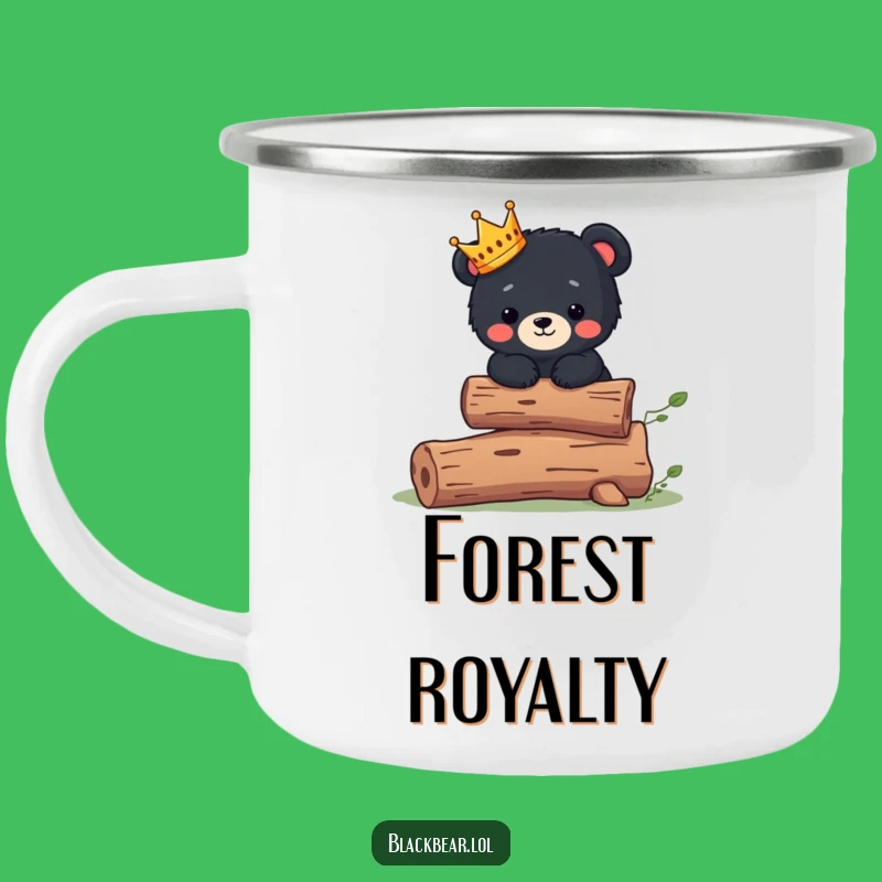 Funny Bear King Camping Mug: Enjoy Your Brew Like Royalty, Outdoor Fun!
