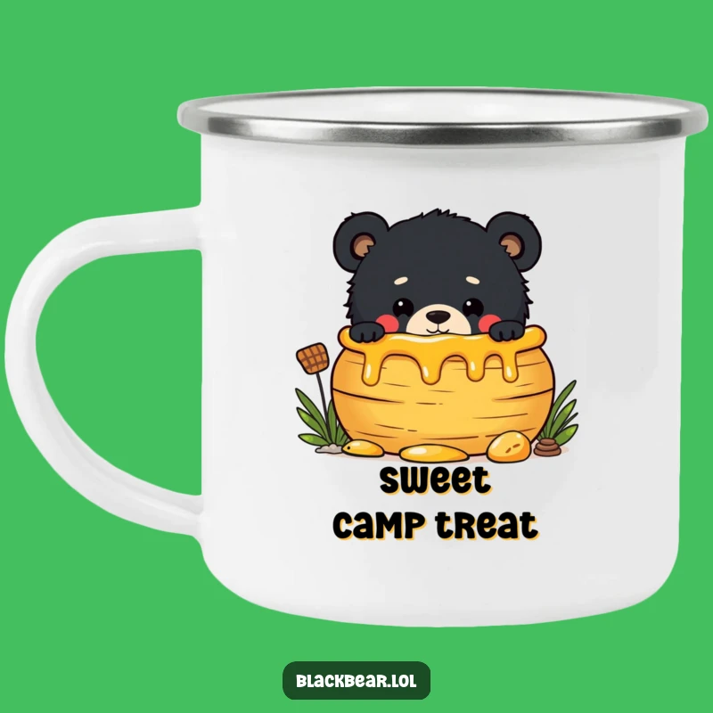 Funny Honey Pot Bear Cub Camping Mug - Mischievous Cup, Outdoor Gift