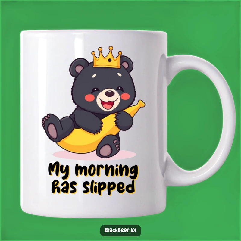 Funny Bear Cub Crown Banana Peel Slip Mug - Hilarious Gift for Bear Lovers