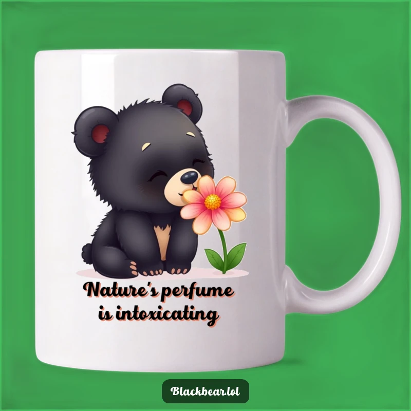 Funny Bear Flower Delight Mug - A Whimsical Gift for Nature Lovers