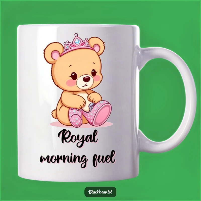 Funny Bear Tiara Shoes Mug: Cub's Sparkle Dream, Perfect Funny Gift for Glam Girls