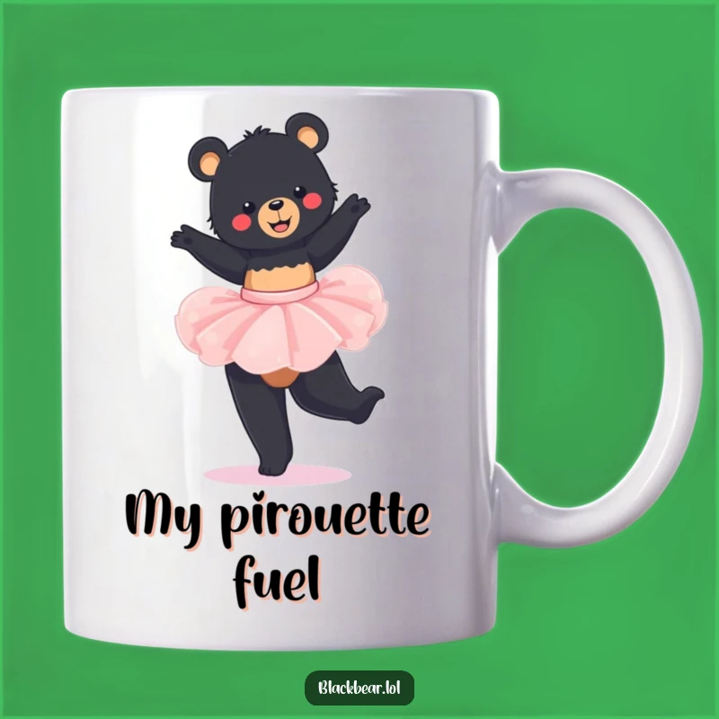 Funny Bear Tutu Mug: Adorable Black Bear Twirling, Perfect Funny Gift for Ballet Lovers