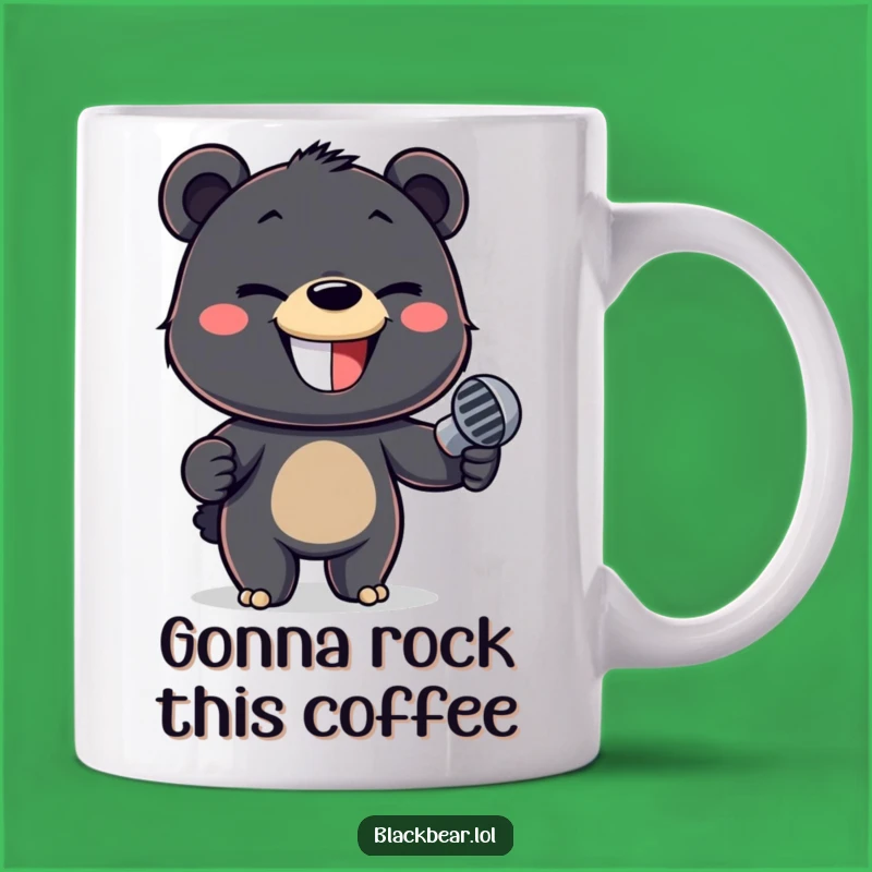 Funny Bear Cub Mic Mug: Rock Your Day with This Hilarious Gift!