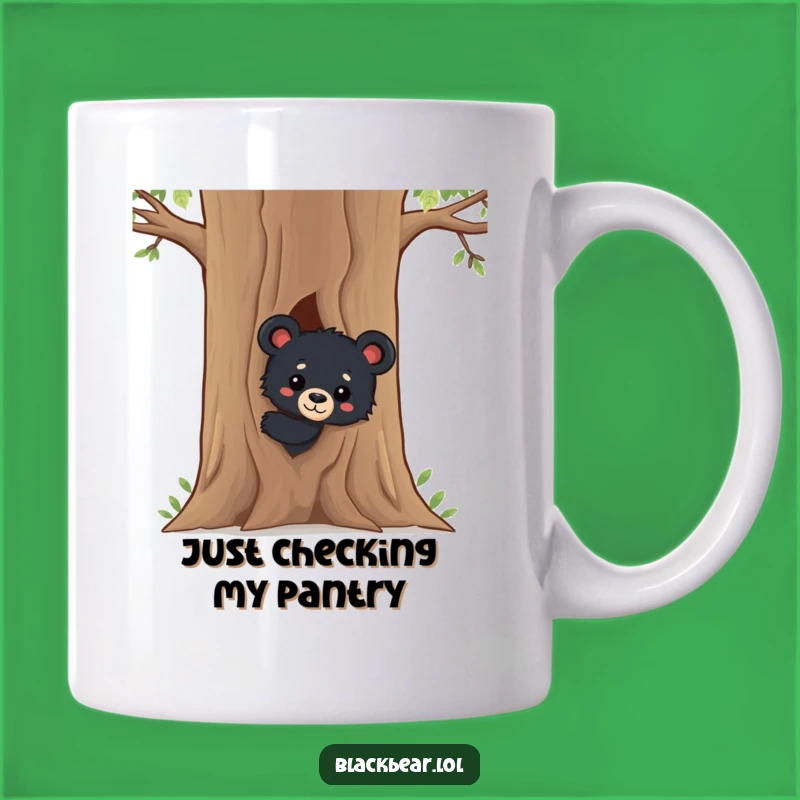 Funny Black Bear Cub Mug: Adorable Curious Wildlife Peek, Perfect Funny Gift for Nature Lovers