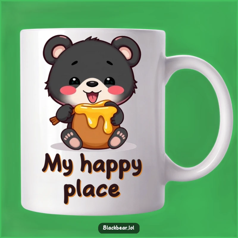 Funny Bear Cub Stuck in Honey Pot Mug - Adorable Animal Friends, Perfect Humorous Gift!