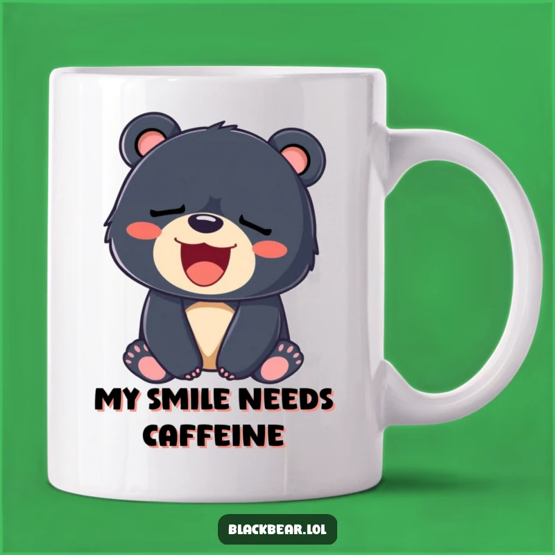 Funny Sleepy Bear Cub Mug: Yawning Smile Gift for Tired Souls