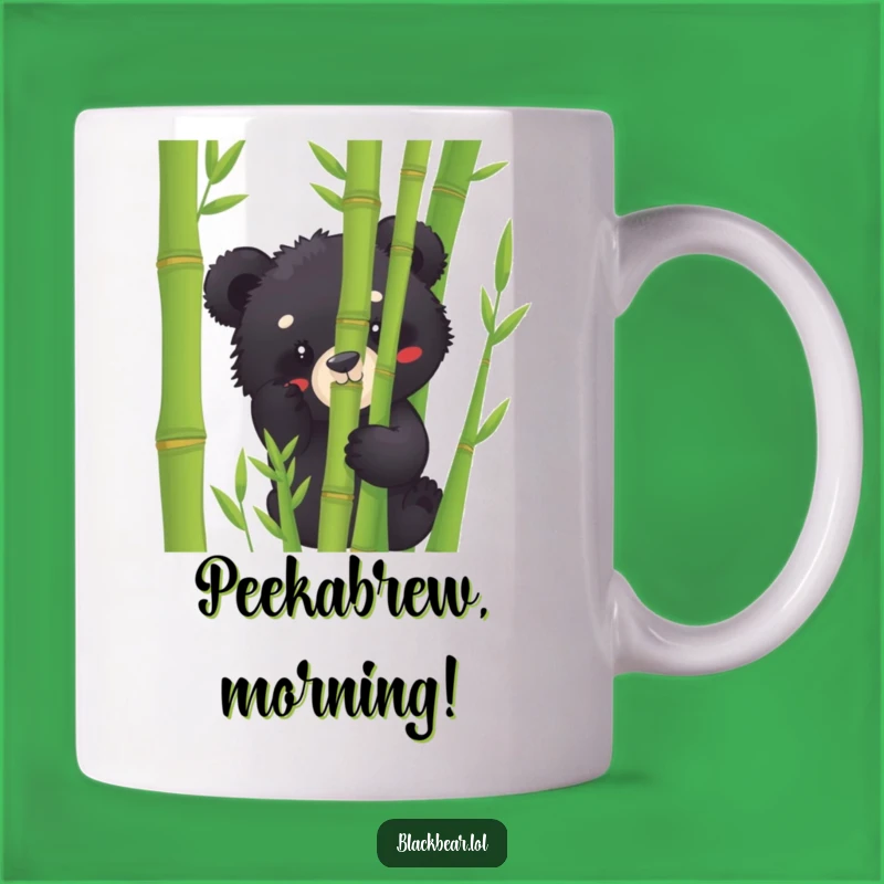 Funny Black Bear Cub Bamboo Peek Mug: A Hilarious Gift for Bear Lovers