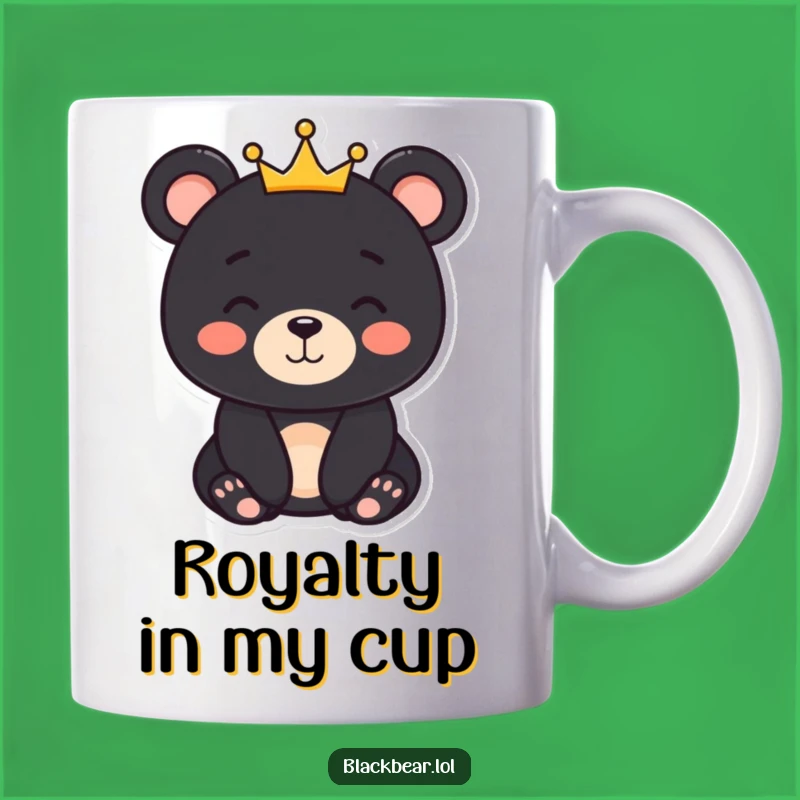 Funny Gentle Bear King Mug - Royal Smile Character Gift