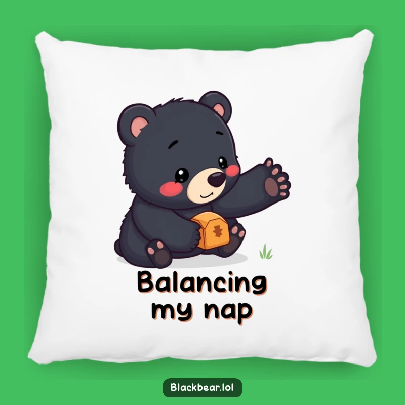 Funny Bear Cub Treasure Pillow: Snuggle with This Adorable Balancer, Perfect Cozy Gift
