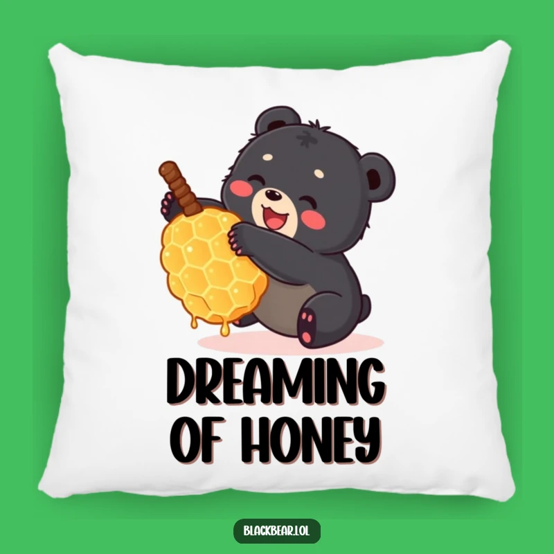 Funny Bear Cub Honeycomb Pillow - Cozy & Cute Forest Accent