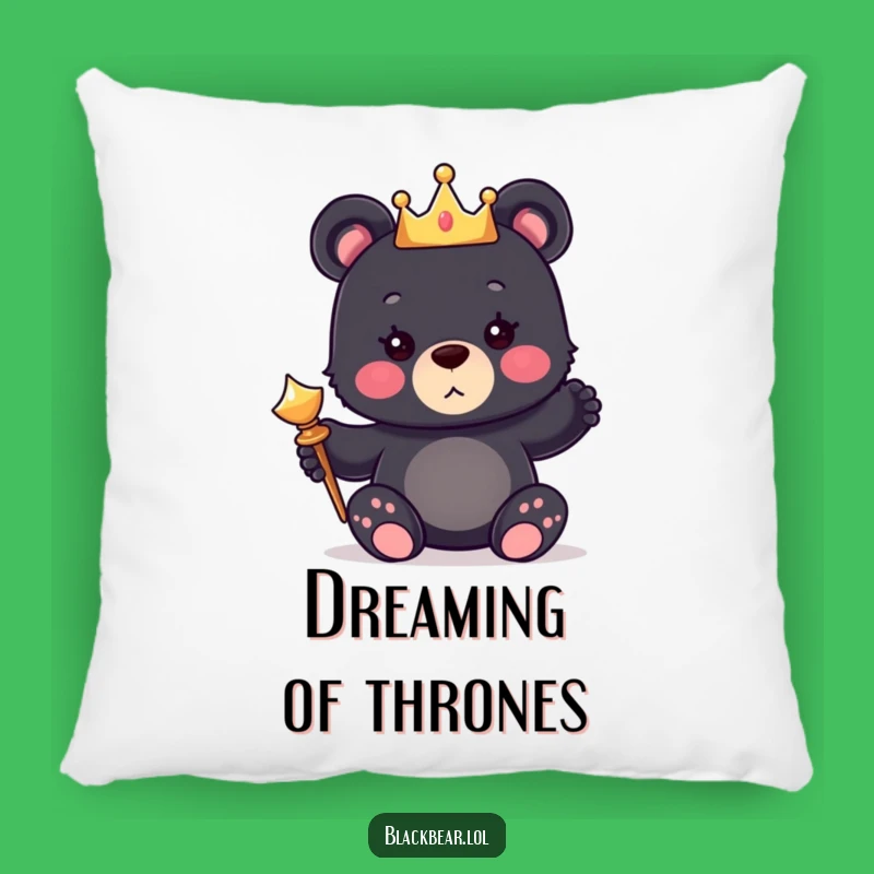Funny Bear King Pillow: Cozy Royal Cub Comfort, Adorable Funny Gift!