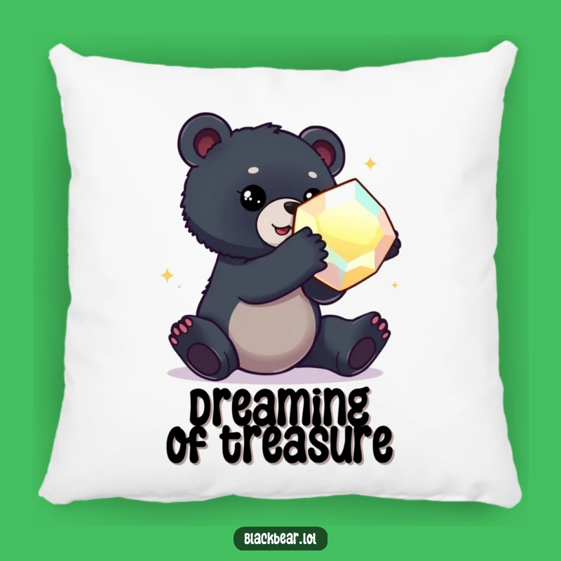 Funny Bear Cub Gem Pillow: Cozy Up with Sparkling Dreams!