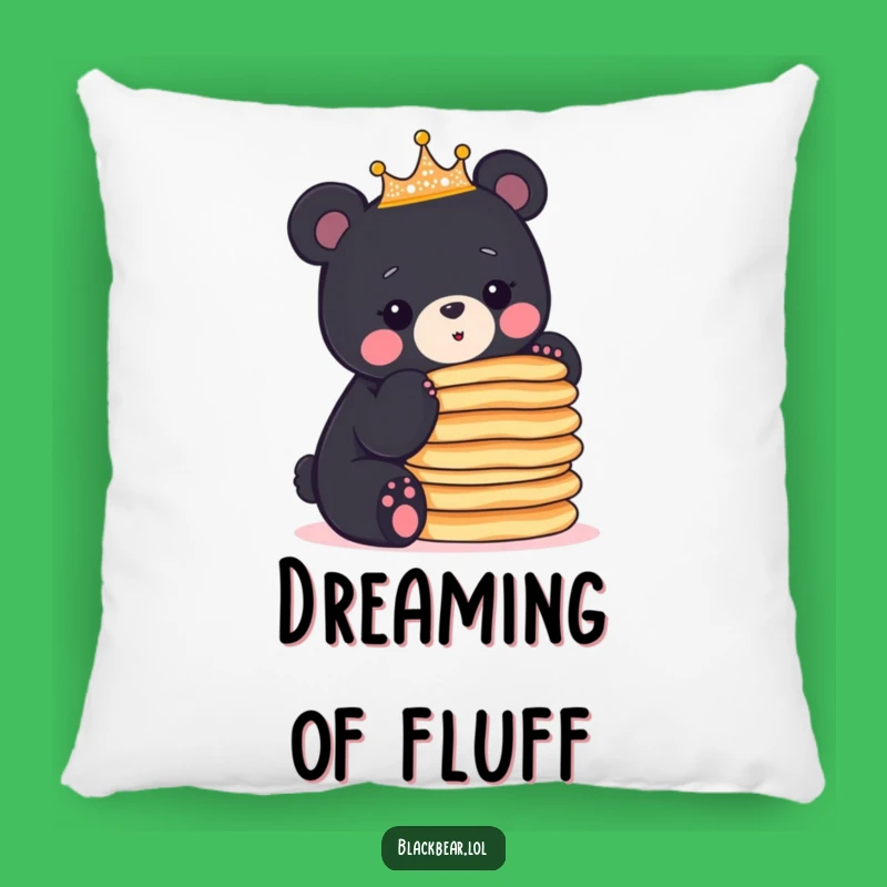Funny Bear Cub Crown Pancake Pillow - Comfy & Whimsical Decor