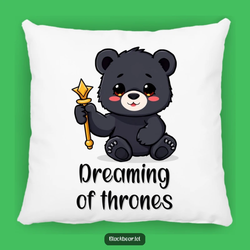 Funny Bear Cub Scepter Pillow: Majestic Comfort for Your Throne Gift