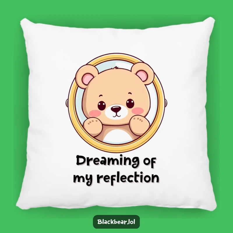 Funny Bear Mirror Peeking Pillow - Cozy Curious Character Decor