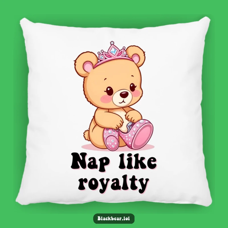 Funny Bear Tiara Shoes Pillow: Cozy Cub Comfort, Adorable Funny Gift for Bedrooms