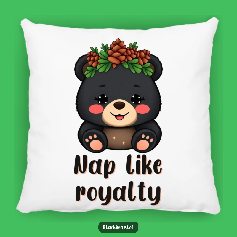 Funny Bear Pillow: Add Cozy Charm with Royal Cub's Pinecone Wave