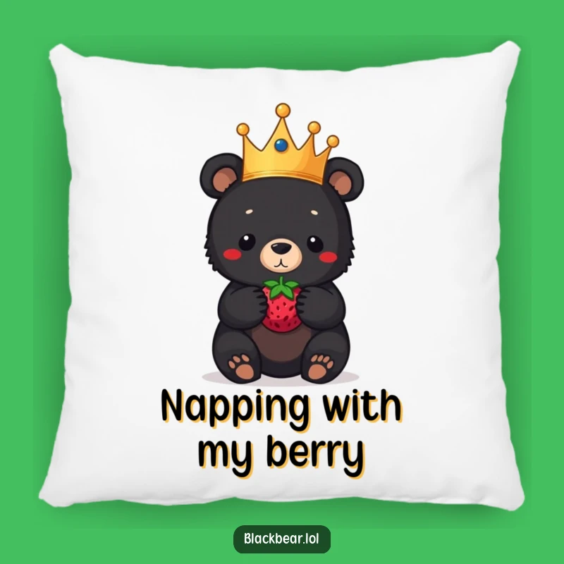 Funny Bear Cub Crown Pillow: Cozy Up with Comedic Royalty