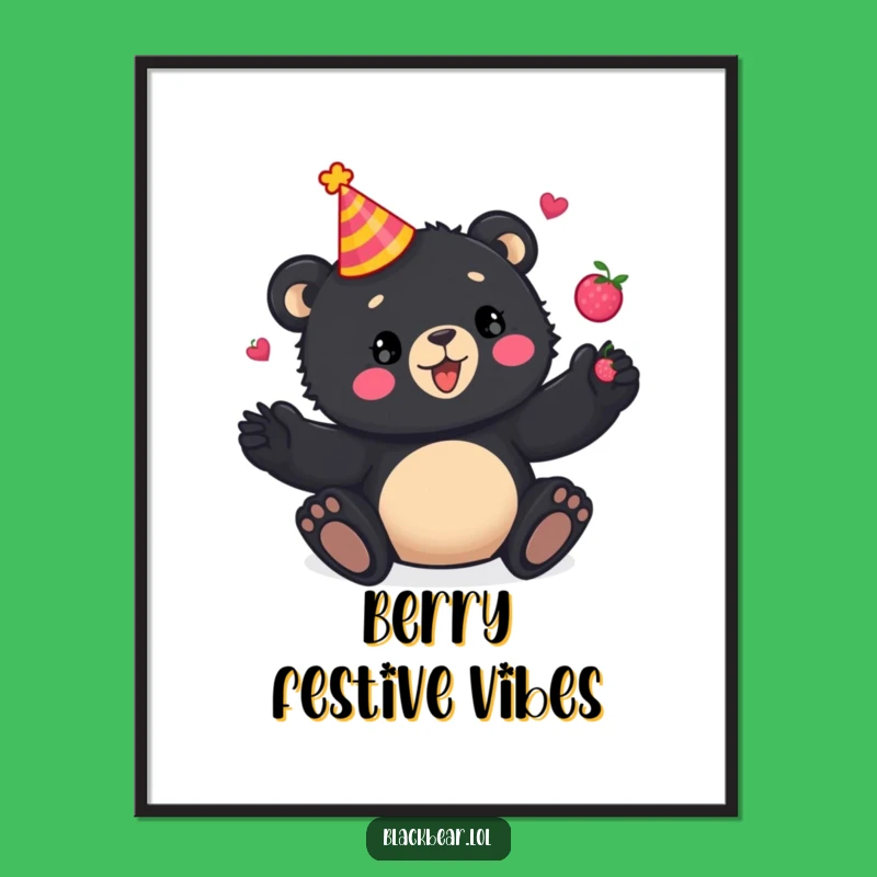 Funny Digital Art: Bear Cub Party Juggling, Instant Humorous Decor Present!