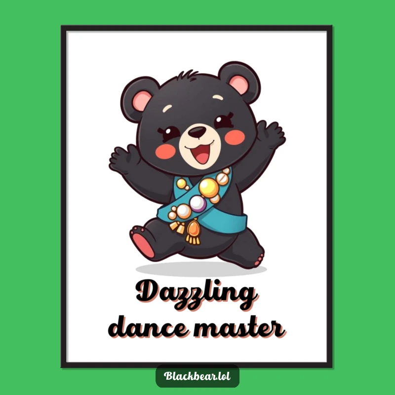 Funny Dancing Bear Cub Sash Digital Art - Silly Animal Print Gift